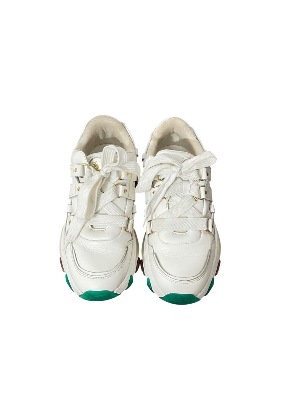 Kurt Geiger White Leather Platform Sneaker with Rainbow Sole Accents size 40 - Picture 6 of 10